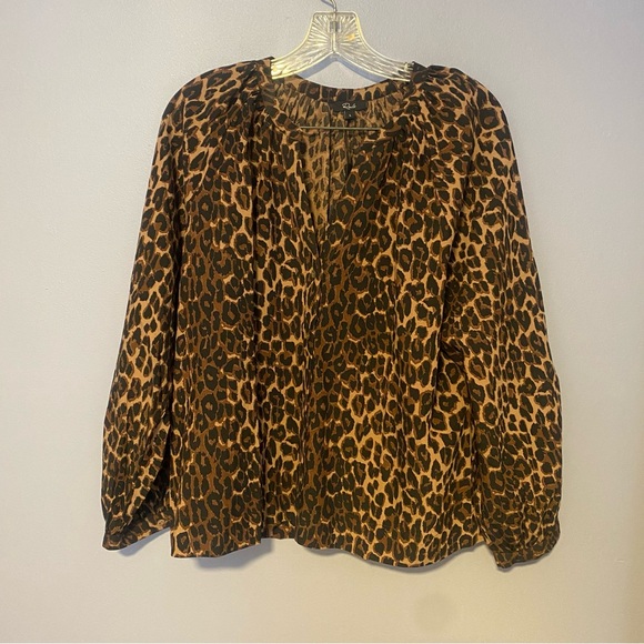 Rails Saint Leopard Print Button-Front Blouse Size L NWT - Picture 7 of 11